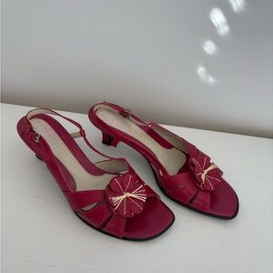 Franco Sarto Red Flower Pump Heels